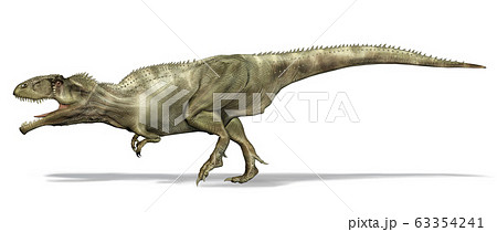 Giganotosaurus dinosaur. Side view, 3d Giganotosaurus dinosaur. Side view, 3d 63354241