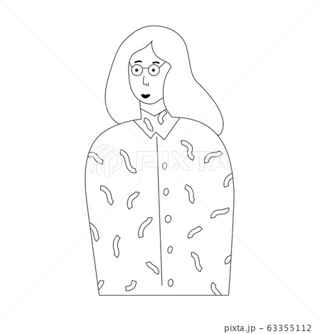 Portrait of a beautiful girl in half-turn. Vector illustration line style. Easy to edit stroke. Portrait of a beautiful girl in half-turn. Vector illustration line style. Easy to edit stroke. 63355112