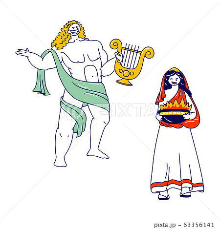 Ancient Greek Gods Characters Appolon Or のイラスト素材