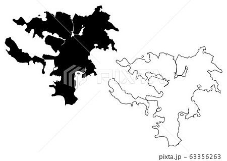 Noumea City (New Caledonia, France) map vector 63356263