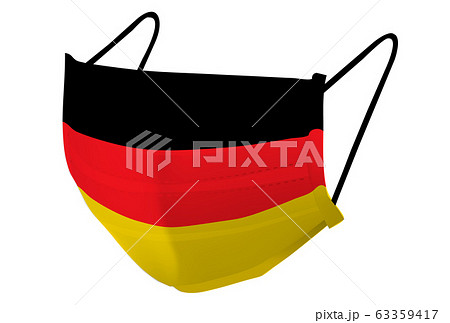 ドイツ マスク 国旗 アイコンのイラスト素材
