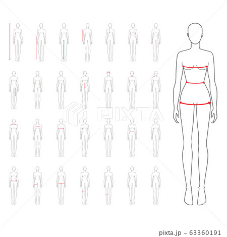 Women measurements fashion set. 63360191
