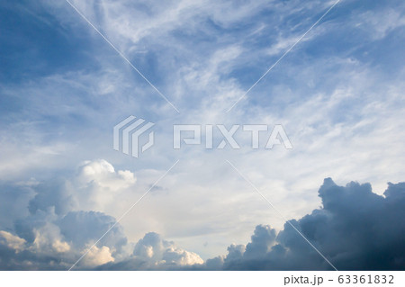 clear sky with clouds,blue background 63361832