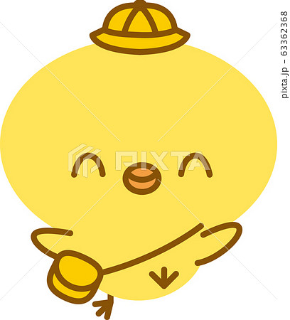 ひよこの園児 帽子と鞄のイラスト素材