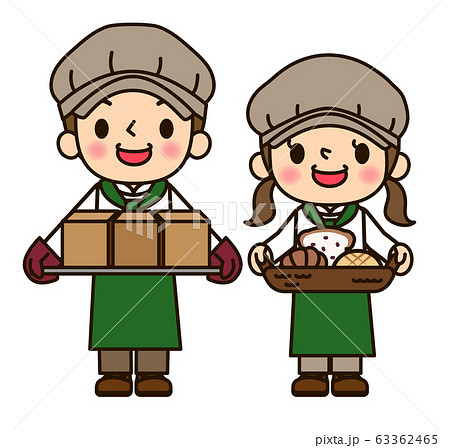 パン屋さん男女 63362465