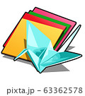 Figure of a crane in origami style isolated on white background. Vector cartoon close-up illustration. 63362578