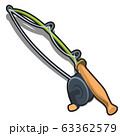 Telescopic fishing rod isolated on white background. Vector cartoon close-up illustration. 63362579
