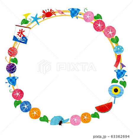 フレーム 夏素材1テクのイラスト素材