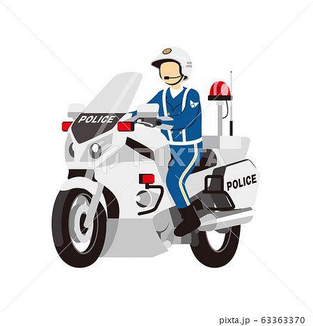White motorcycle, police, police, police... - Stock Illustration [63363370]  - PIXTA