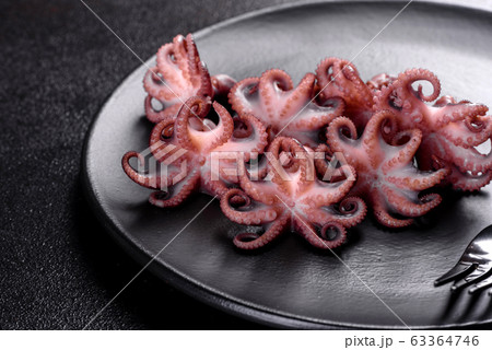 Black seafood pasta with shrimp and octopus 63364746