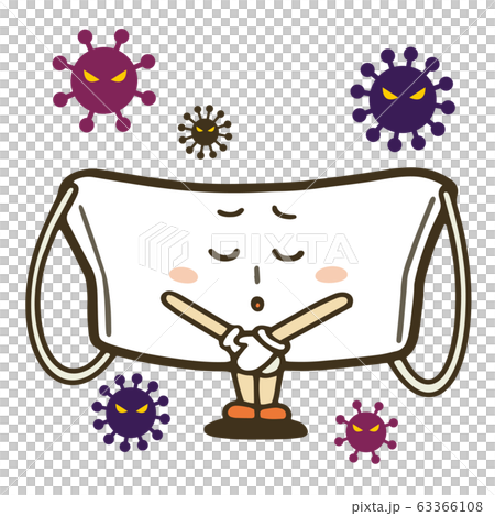 Mask character surrounded by viruses Mask character surrounded by viruses 63366108