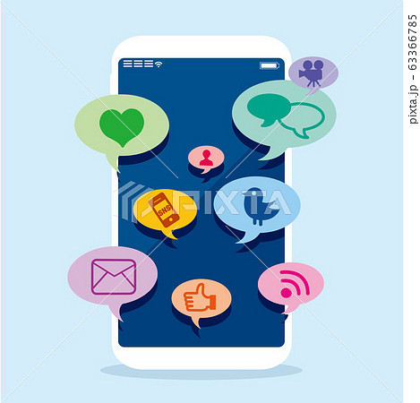 Smartphone SNS web icons vector Smartphone SNS web icons vector 63366785