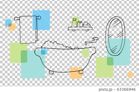 バスルーム手描き線画 63366946