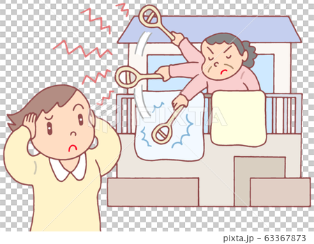 近隣の騒音問題のイラスト素材