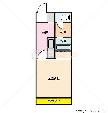 間取り図 住宅 マンション アパート イメージのイラスト素材