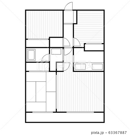 間取り図 住宅 マンション アパート イメージのイラスト素材