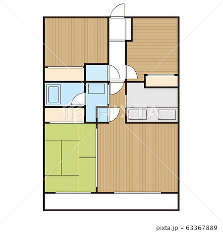 間取り図 住宅 マンション アパート イメージのイラスト素材