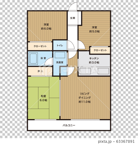 間取り図 住宅 マンション アパート イメージのイラスト素材