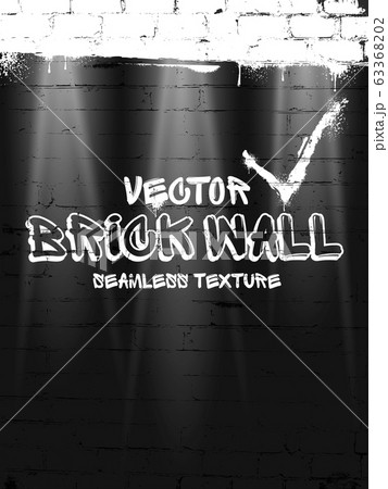 Brick wall seamless vector pattern. Black grunge brick wall background Brick wall seamless vector pattern. Black grunge brick wall background 63368202