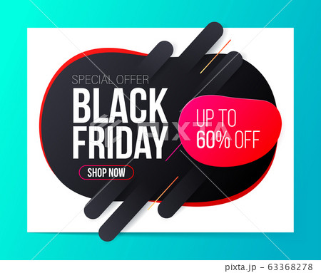 Modern Black Friday banner for special offers, sales and discounts. 60% off Modern Black Friday banner for special offers, sales and discounts. 60% off 63368278