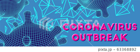 Coronavirus futuristic glowing vector 3d mesh cell 63368892