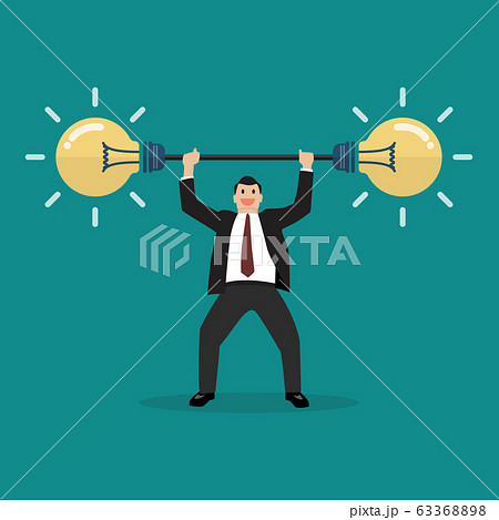 Businessman lifting exercise with barbell idea Businessman lifting exercise with barbell idea 63368898