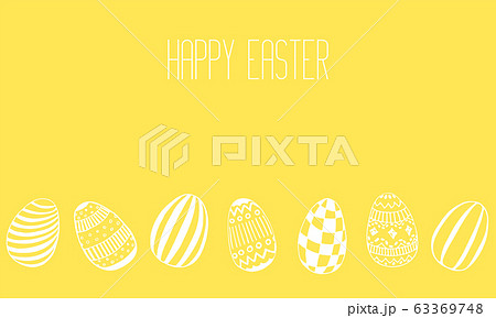 Easter eggs hand drawn vector illustration. Banner background. Easter eggs hand drawn vector illustration. Banner background. 63369748