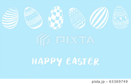 Easter eggs hand drawn vector illustration. Banner background. Easter eggs hand drawn vector illustration. Banner background. 63369749