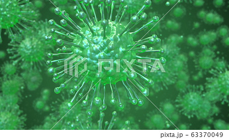 Multiple green coronaviruses COVID-19, 3D rendering Multiple green coronaviruses COVID-19, 3D rendering 63370049