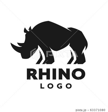 African rhino silhouette. Logo, symbol. Vector illustration. 63371080