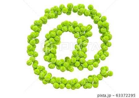 E-mail, at sign from tennis balls, 3D rendering E-mail, at sign from tennis balls, 3D rendering 63372295