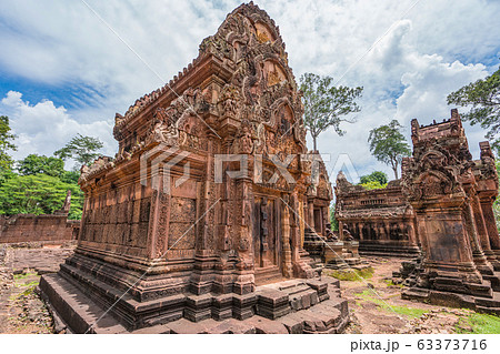 Banteay Srei Castle or Banteaysrei Khmer temple at Angkor in siem reap Cambodia. Banteay Srei Castle or Banteaysrei Khmer temple at Angkor in siem reap Cambodia. 63373716