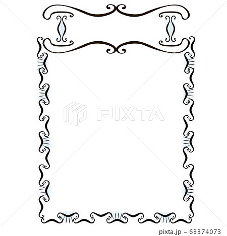 simple modern black and light blue ornamental decorative frame 63374073