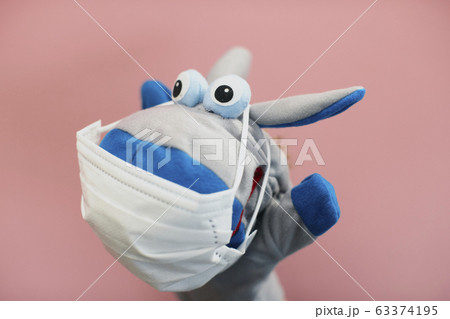 マスクをしたロバ マスクをしたロバ 63374195