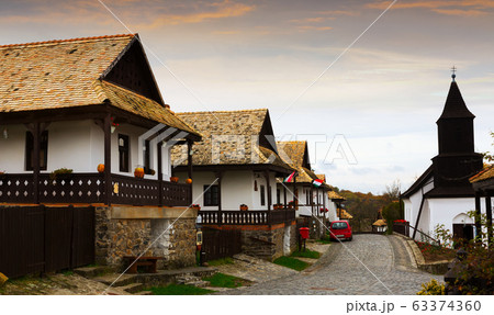 Image of small houses in traditional hungarian village Holloke 63374360