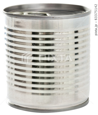 Silver tin can closeup 63375142
