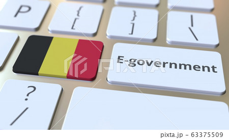 E-government or Electronic Government text and flag of Belgium on the keyboard. Modern public services related conceptual 3D rendering E-government or Electronic Government text and flag of Belgium on the keyboard. Modern public services related conceptual 3D rendering 63375509