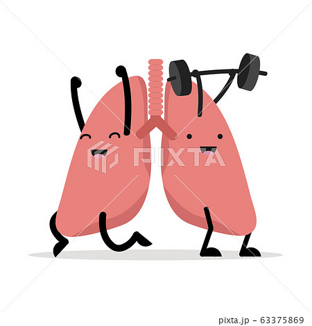 healthy happy lungs cartoon vector - Stock Illustration [63375869] - PIXTA