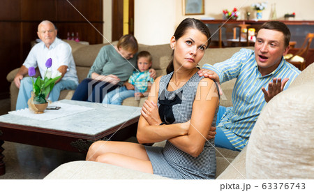Frustrated woman having problems in relationship with family Frustrated woman having problems in relationship with family 63376743