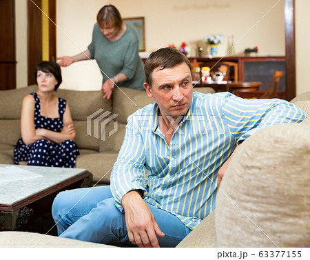 Man and her wife after quarrel Man and her wife after quarrel 63377155