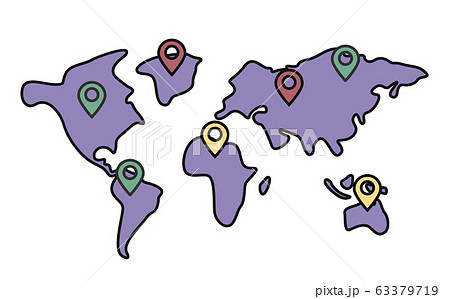 Pinpoints and Map, Locations, Worldwide Delivery 63379719