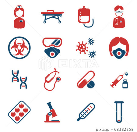Coronavirus COVID-19 icon set 63382258