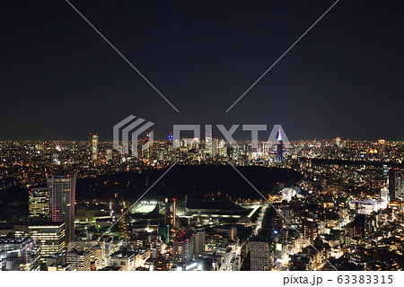 渋谷スクランブルスクエアから見た新宿副都心の夜景 63383315