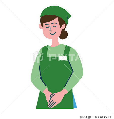 スーパー店員　女性　お辞儀 63383514