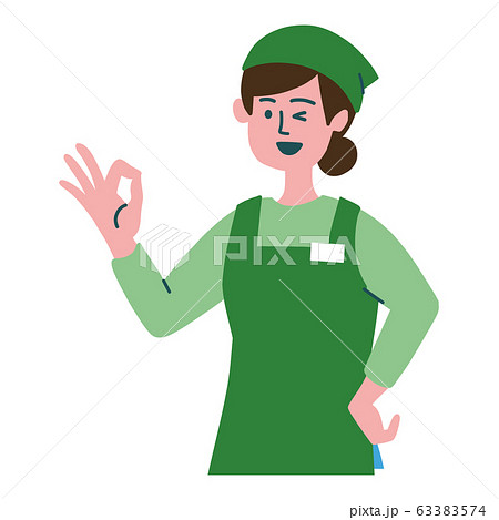 スーパー店員　女性　マル 63383574