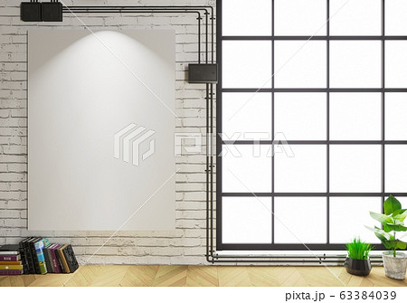 Empty painting on a loft brick wall 63384039