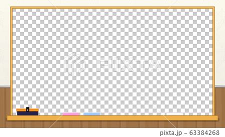 黒板イメージの枠素材 白壁 木枠のイラスト素材