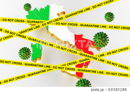 Italia coronavirus. Dangerous chinese ncov corona virus. Coronavirus in Italia. 3d render Italia coronavirus. Dangerous chinese ncov corona virus. Coronavirus in Italia. 3d render 63385286