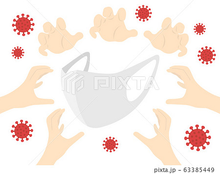 マスク不足問題のイラスト 63385449