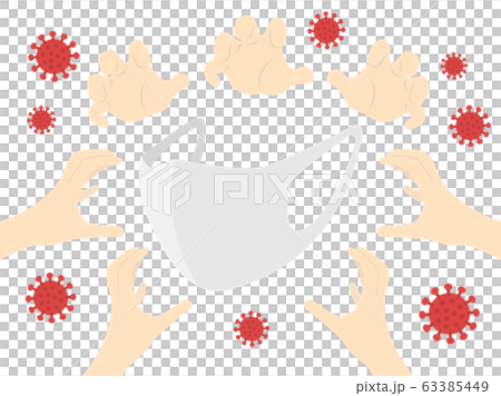 マスク不足問題のイラスト 63385449